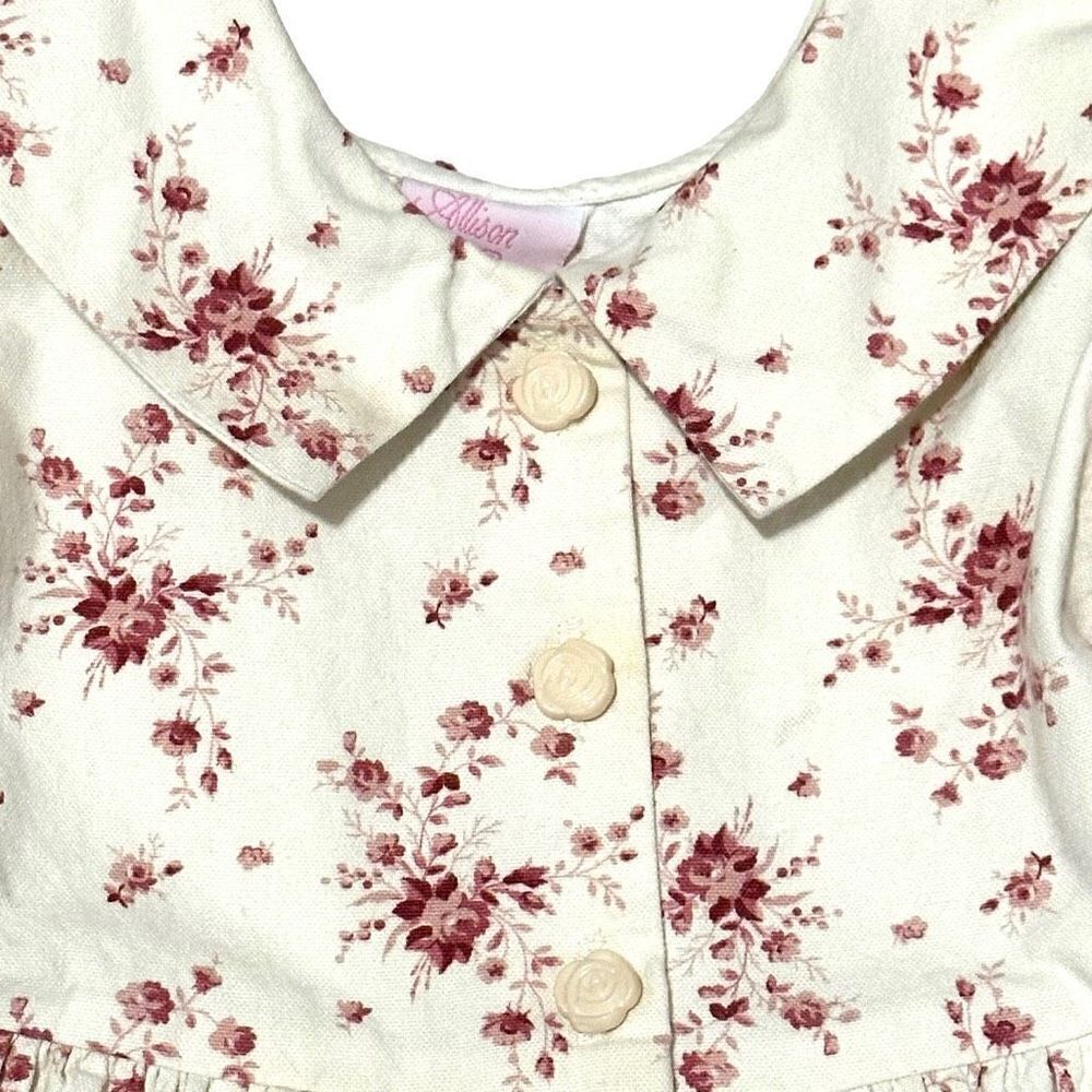 Vintage Allison Rose Cottagecore Balloon Sleeve Floral Dress , Girl’s Size 4 - Picture 8 of 11